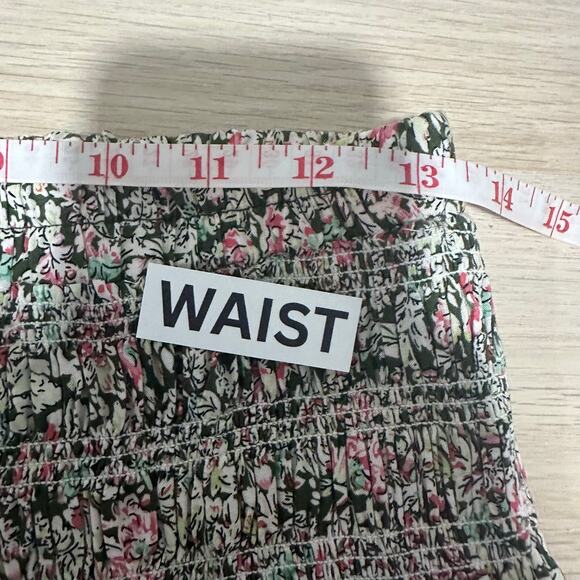 Natural Life Womens Angelina Floral Print Smocked Waist Front Slit Midi Skirt M - Picture 7 of 8